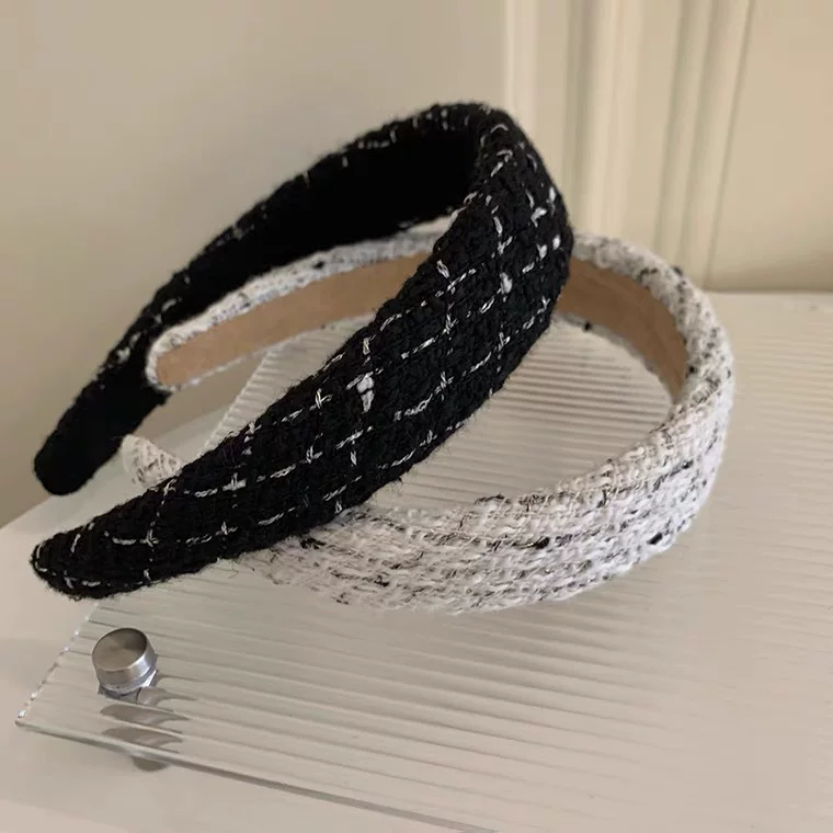 Универсальная повязка на голову с узором в виде diamonds, стиль Chanel, Южная Корея