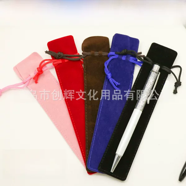 Spot Beam Pen Bag Crystal Pen Pen Bag Double-sided Thickened Velvet Pen Copper Pen Gift Pen Bag Plush Cloth Pen Bag