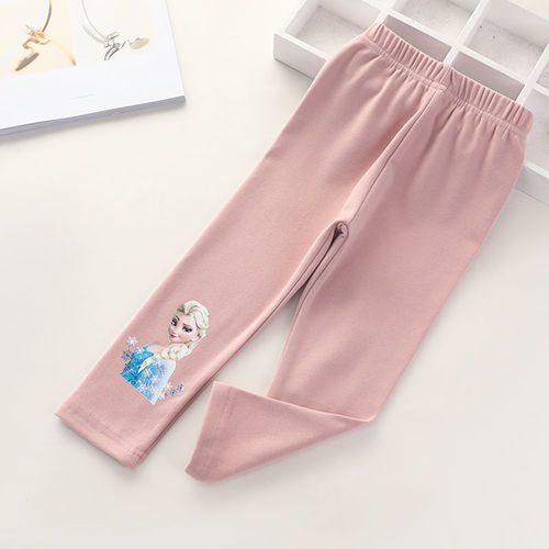 Princess Elsa girls' leggings autumn and winter new thin velvet trousers for baby girls to wear as outerwear, fashionable children's trousers