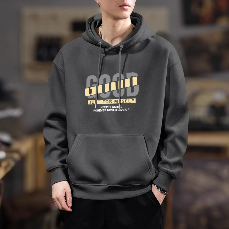 Peso pesado chaqueta con capuz para hombres primavera y otoño marca de moda de alta calle pesado abrigo holgado estudiantes estilo de Hong Kong suéter universal