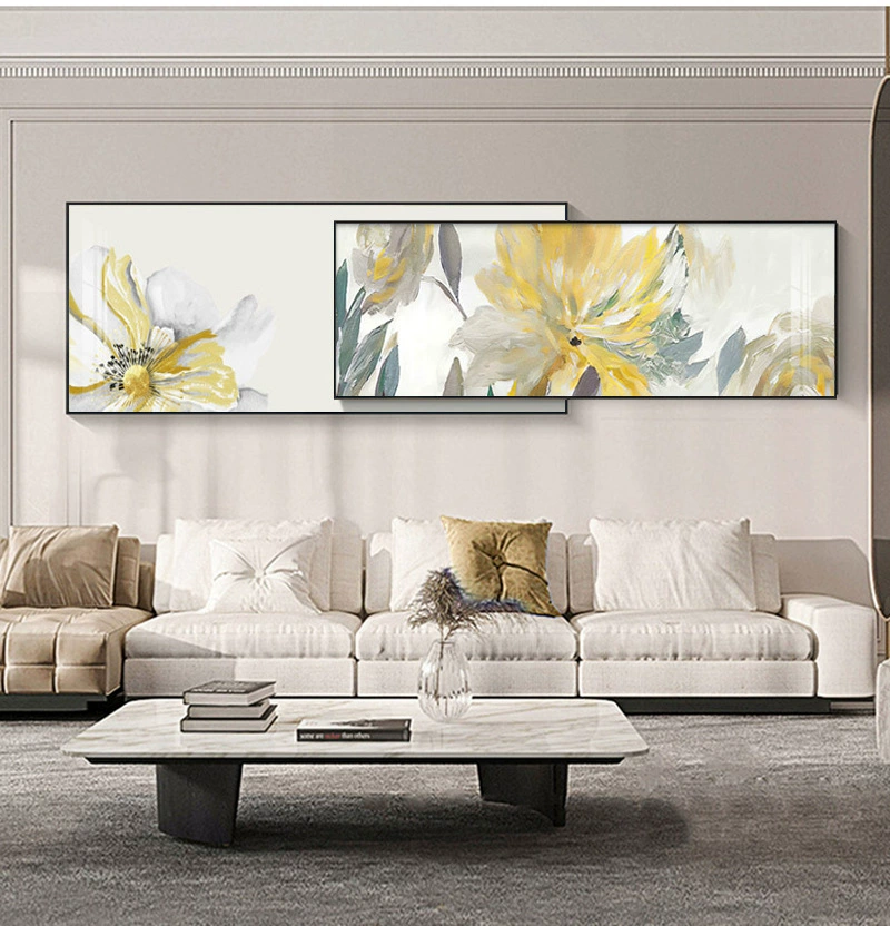 Современный американский living room диван фоновая стена украшение картина высокий уровень чувствительности фреска простой маленький свежий цветок баннер висит картина