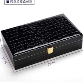 手抓包皮具精品礼品盒长钱包鳄鱼纹包装盒拉链钱包高端皮盒子