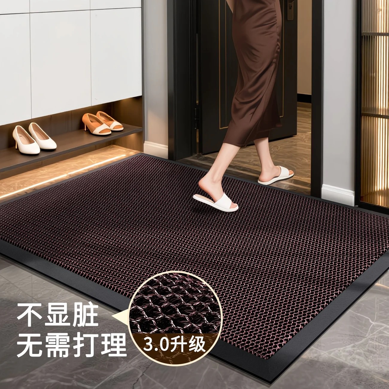 Alfombra de piso de entrada de alta calidad, alfombra roja antideslizante de puerta de entrada de la casa, alfombra roja antideslizante de la casa