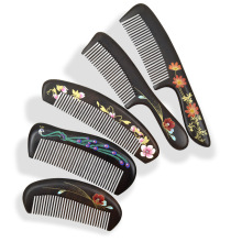 沉贵宝木梳工厂批发手工漆艺梳彩绘木梳美发梳按摩梳刻字刻字