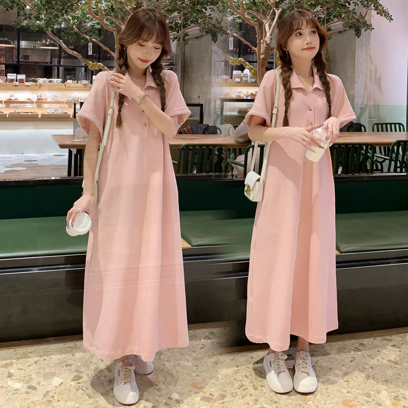 Стильный летний набор для беременных polo-платье dress - Комфортное платье-футболка для беременных женщин, плюс-сайз мода