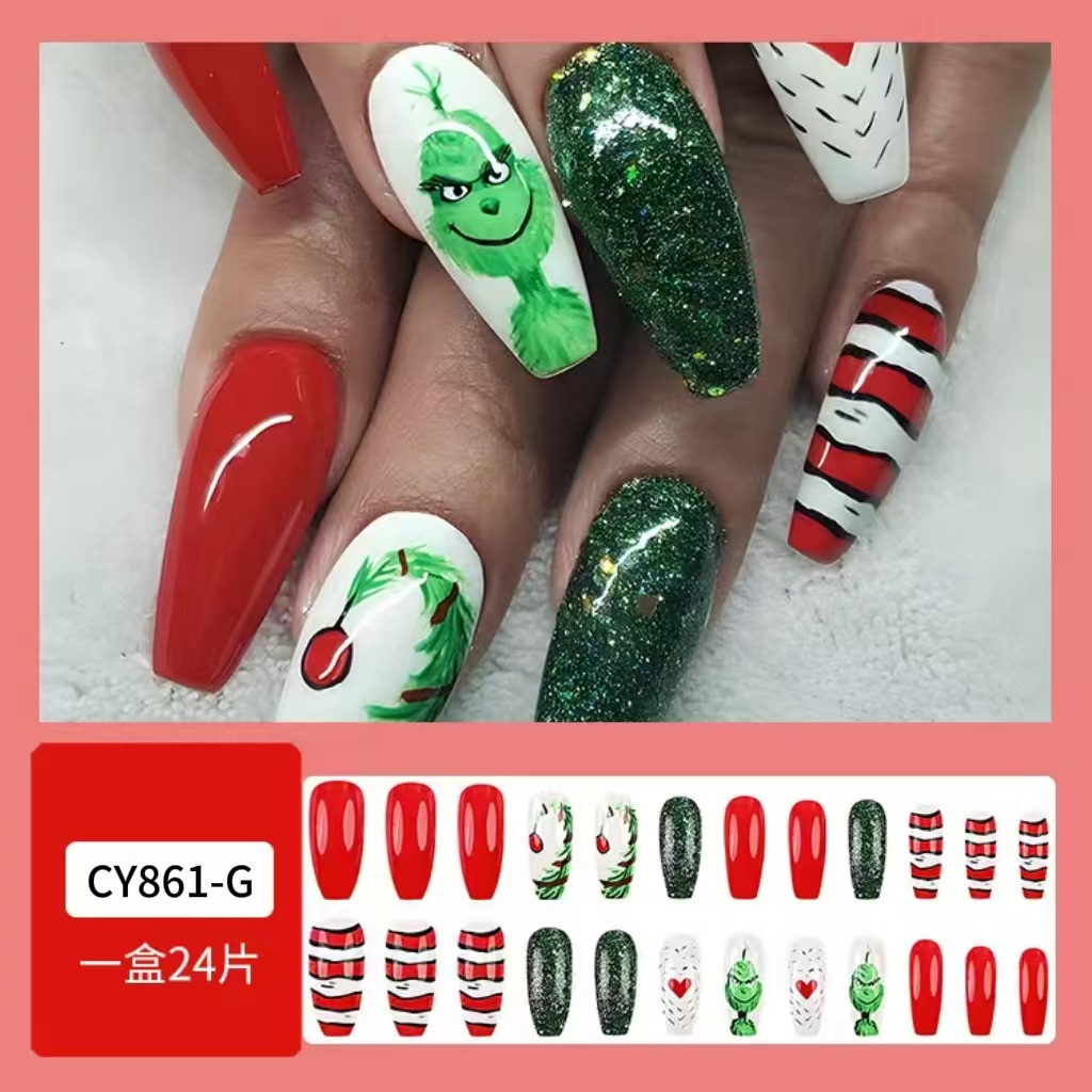 Uñas de uñas largas portátiles Parche de uñas postizas desmontables Sensación de alto nivel Venta al por mayor de uñas portátiles de venta caliente transfronterizas