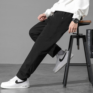 Winter New 90 White Duck Down Long Pants Men's Loose Down Pants Men's Fashionable Solid Color Simple Warm Sports Pants