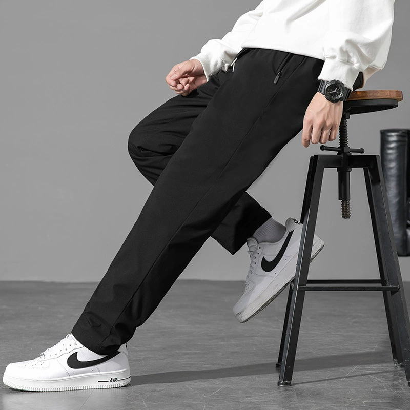 Новые зимние длинные брюки на белом утином пуху 90, мужские свободные пуховые брюки, мужские модные однотонные простые теплые спортивные брюки