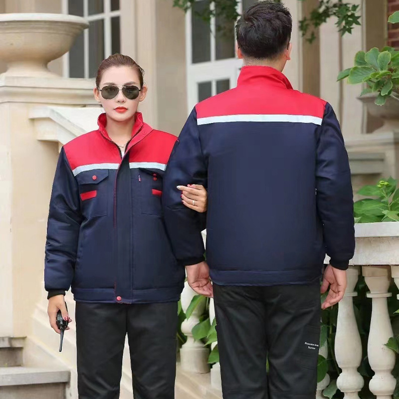 冬季加厚劳保棉服反光条耐磨耐脏车间工地冷库汽修防寒保暖印字男|undefined