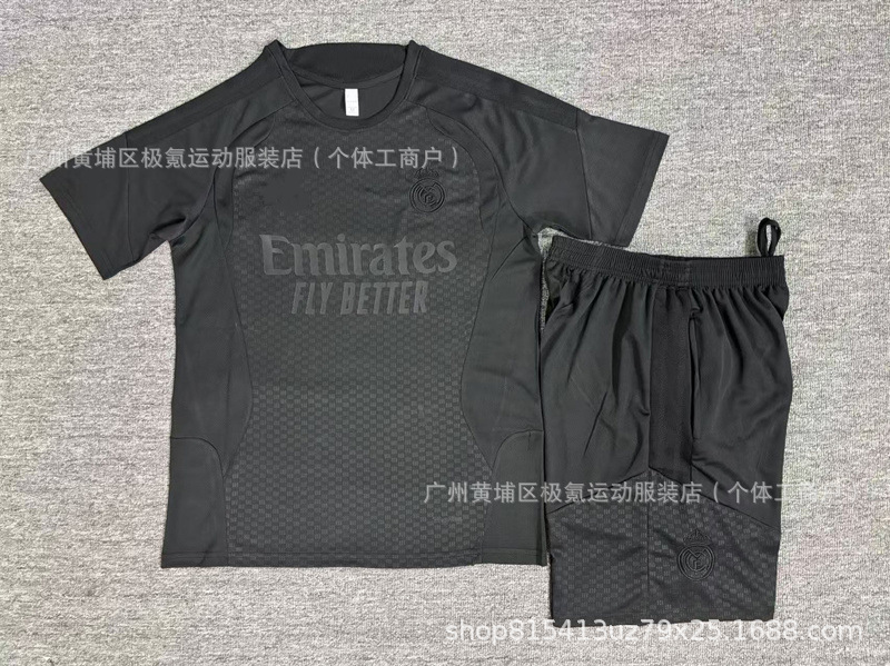 Real Madrid fútbol entrenamiento traje de mangas cortas París Napoli camiseta del Barça Inter bolsillo de doble cremallera