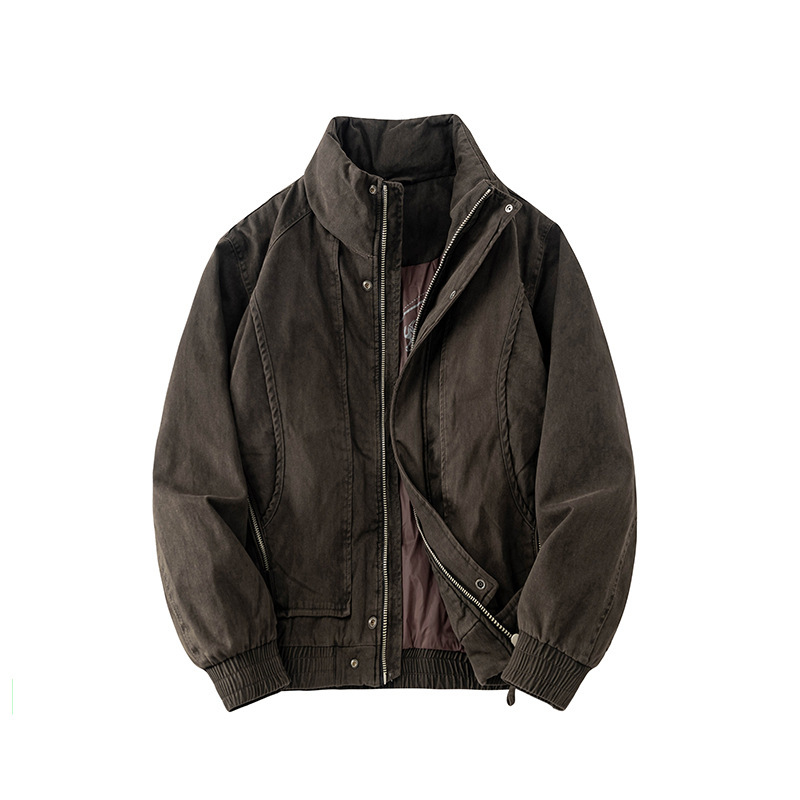 2025 otoño y invierno nuevo tipo de chaqueta de plumón hombre retro lavado en agua montaña chaqueta al aire libre Meichao chaqueta de vuelo de alta calle image 6