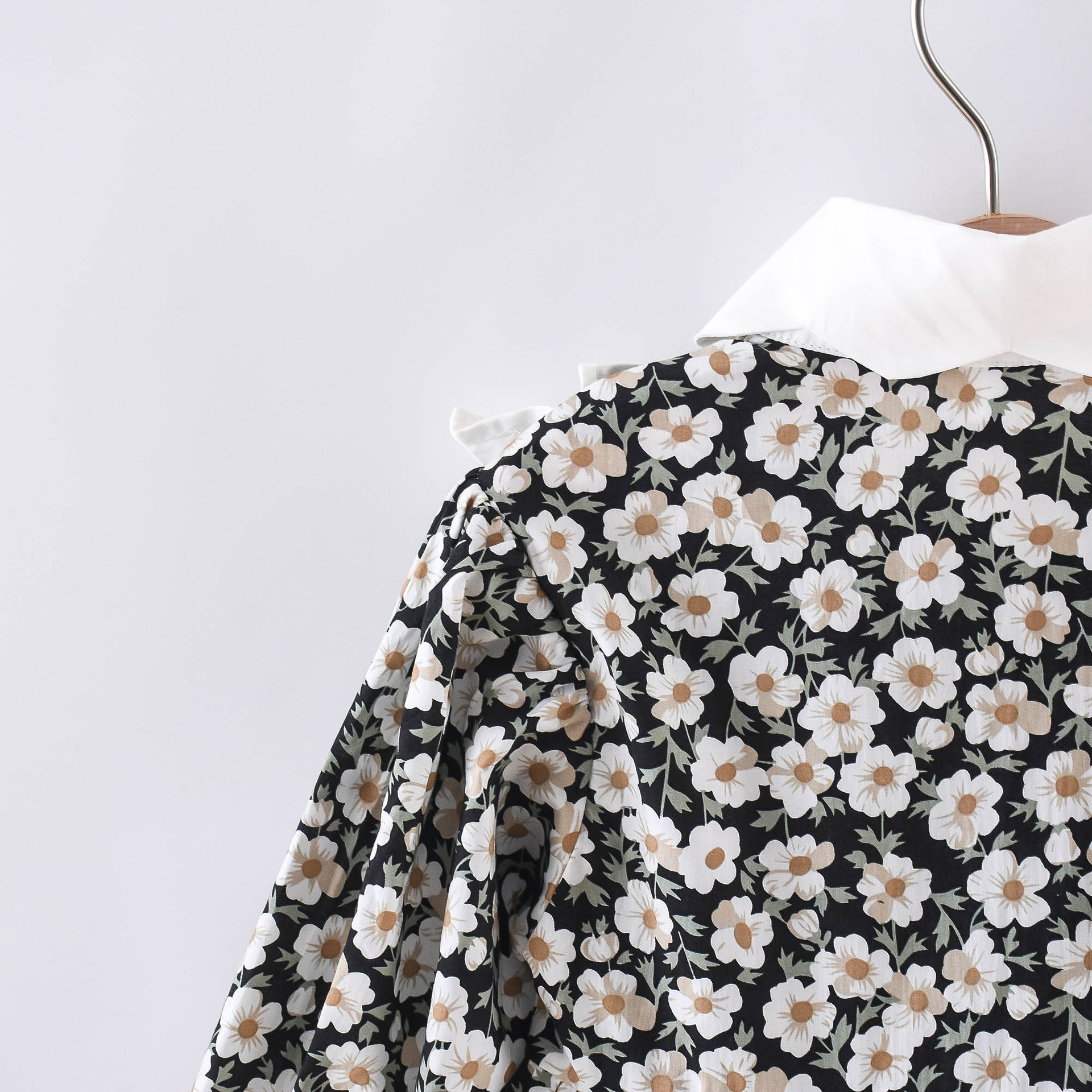 Children's clothing girls' dress 2024 Spring and Autumn new style lace patchwork doll collar Korean version long sleeved_voghion.com