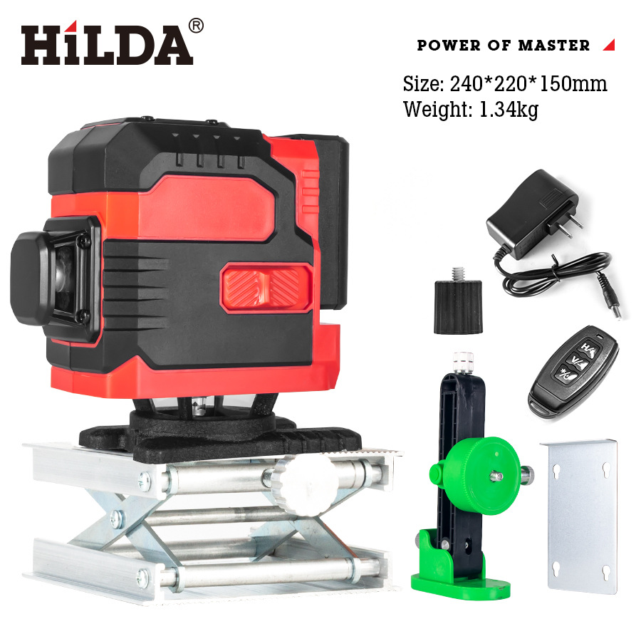 HILDA12 línea de alta precisión nivel láser montado en la pared portátil interruptor de inducción base giratoria