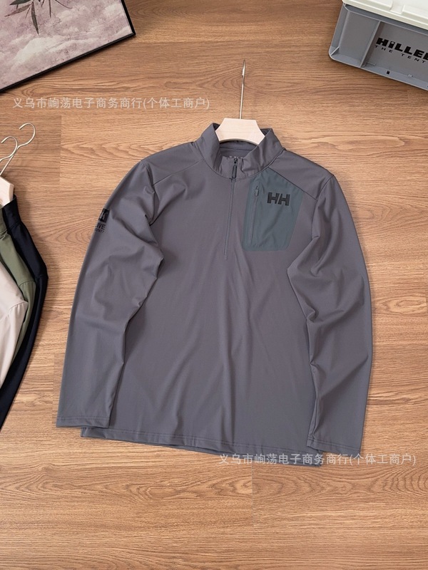 海丽汉森25秋季新款高弹舒棉无缝半拉链长袖打底衫|undefined