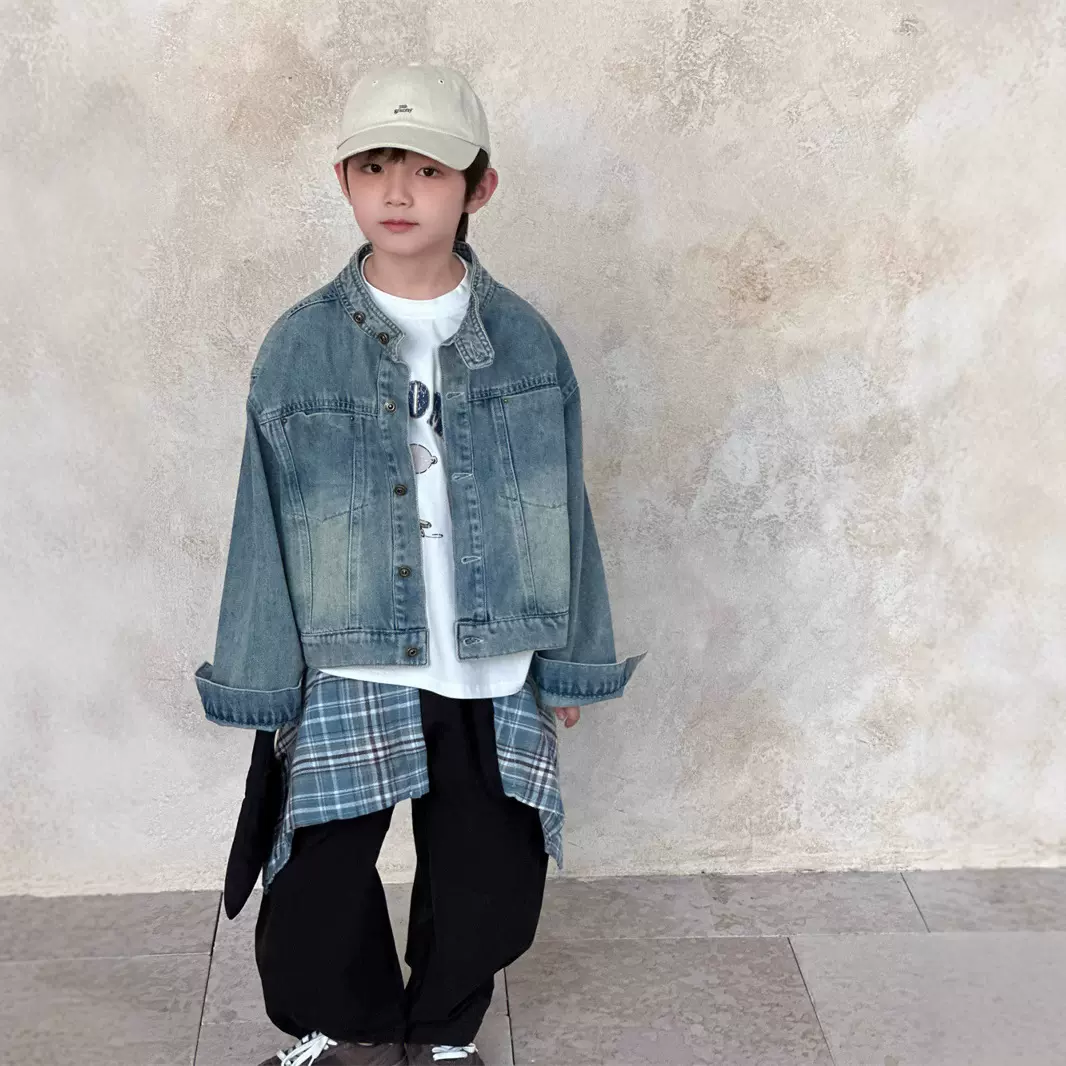 2025秋季新款韩版儿童时尚牛仔外套男女童休闲百搭水洗夹克潮范
