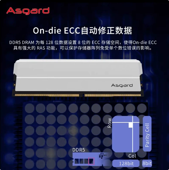 Оперативная память (Asgard) DDR5-5600 16 ГБ C46, поддержка XMP, радиатор титаново‑серебристый