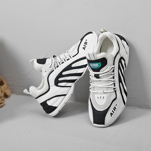 2024 Men's Casual Shoes Mesh Breathable Men's Shoes Thick Sole Increased Niche Leather Bag Sole Torre Shoes Sports Trendy Shoes