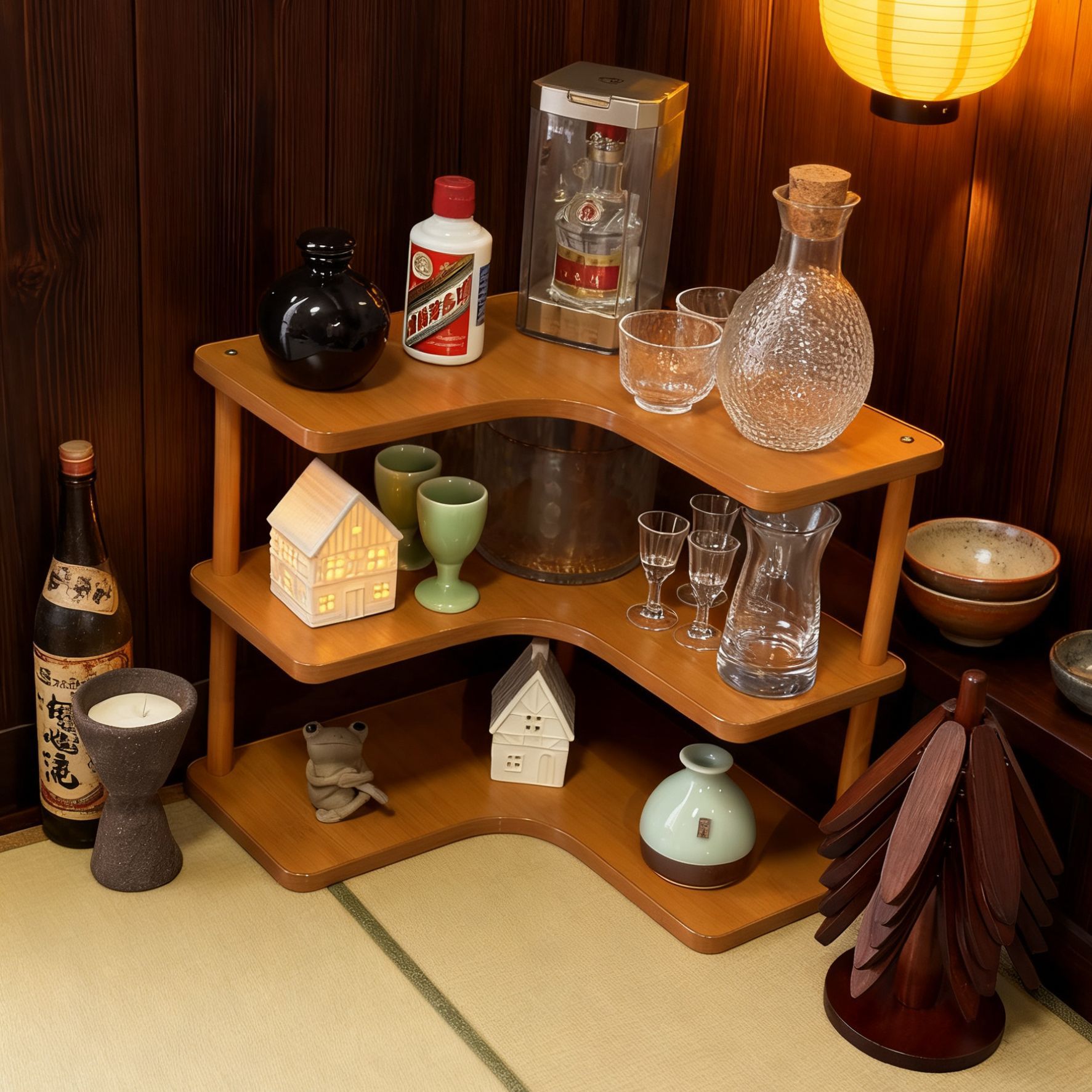 New Corner Coffee Storage Rack, Multi-Functional Condiment Rack for Home Kitchen, Multi-Layer Desktop L Storage Rack