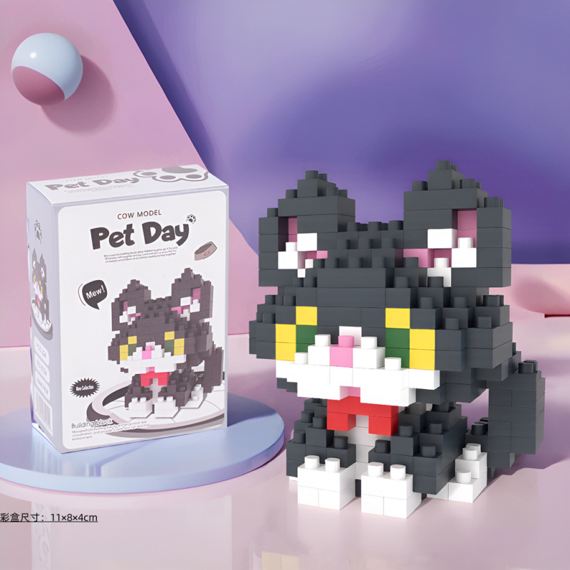 レゴビルディングブロック、小さな粒子ビルディングブロック、ステッチ漫画ブラインドボックスビルディングブロック、男の子と女の子向けの子供用知育玩具と互換性があります。|undefined