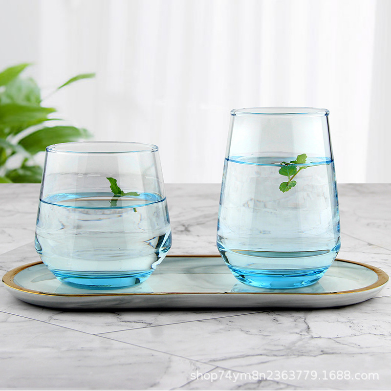 Green Apple Lead-Free Glass Beer Cup Household Juice Drink Tea Cup Thickeneded Heat-Resistant Microwave Oven Colorful