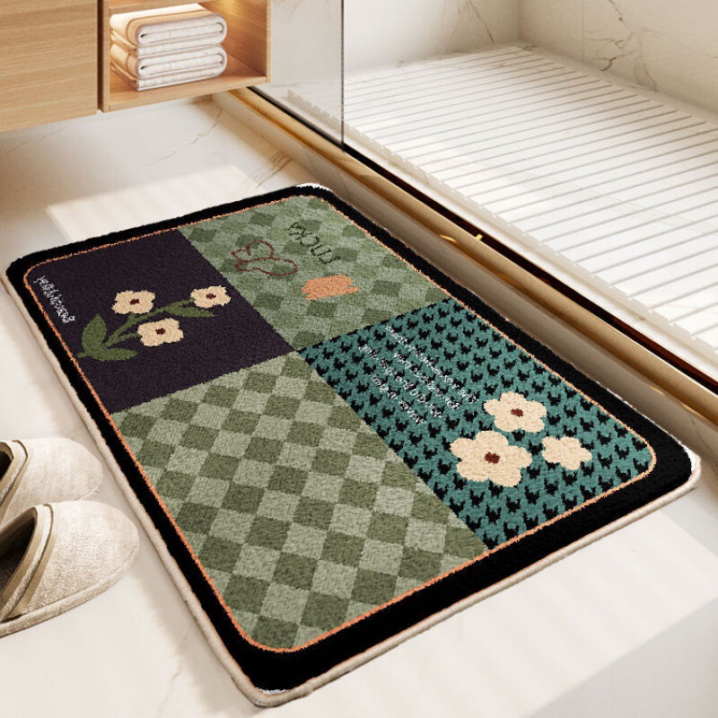 Cashmere-like carpet door mat household floor mat thickened bathroom shower non-slip floor mat bathroom door mat