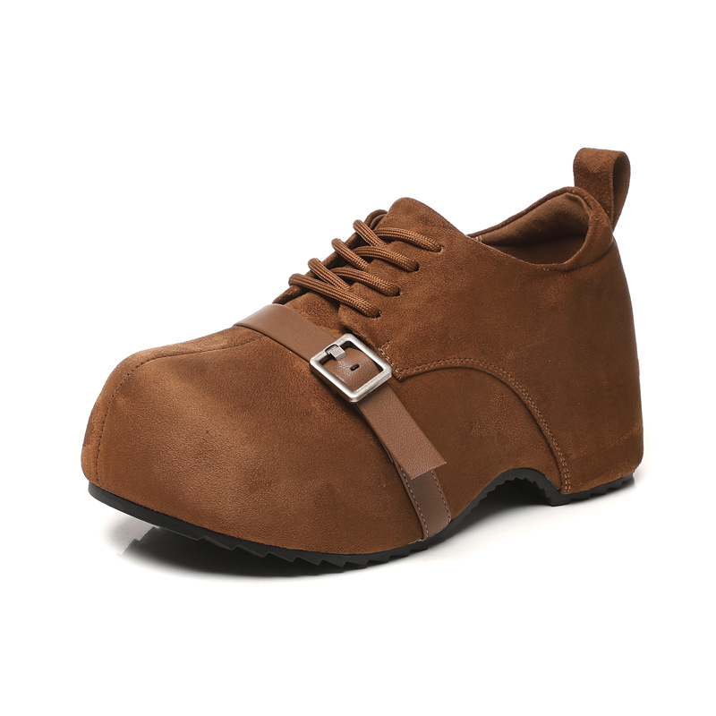 Giày lười nữ Birkenstock đế xuồng dày nâng chiều cao, đế mềm mùa thu — con lạc đà