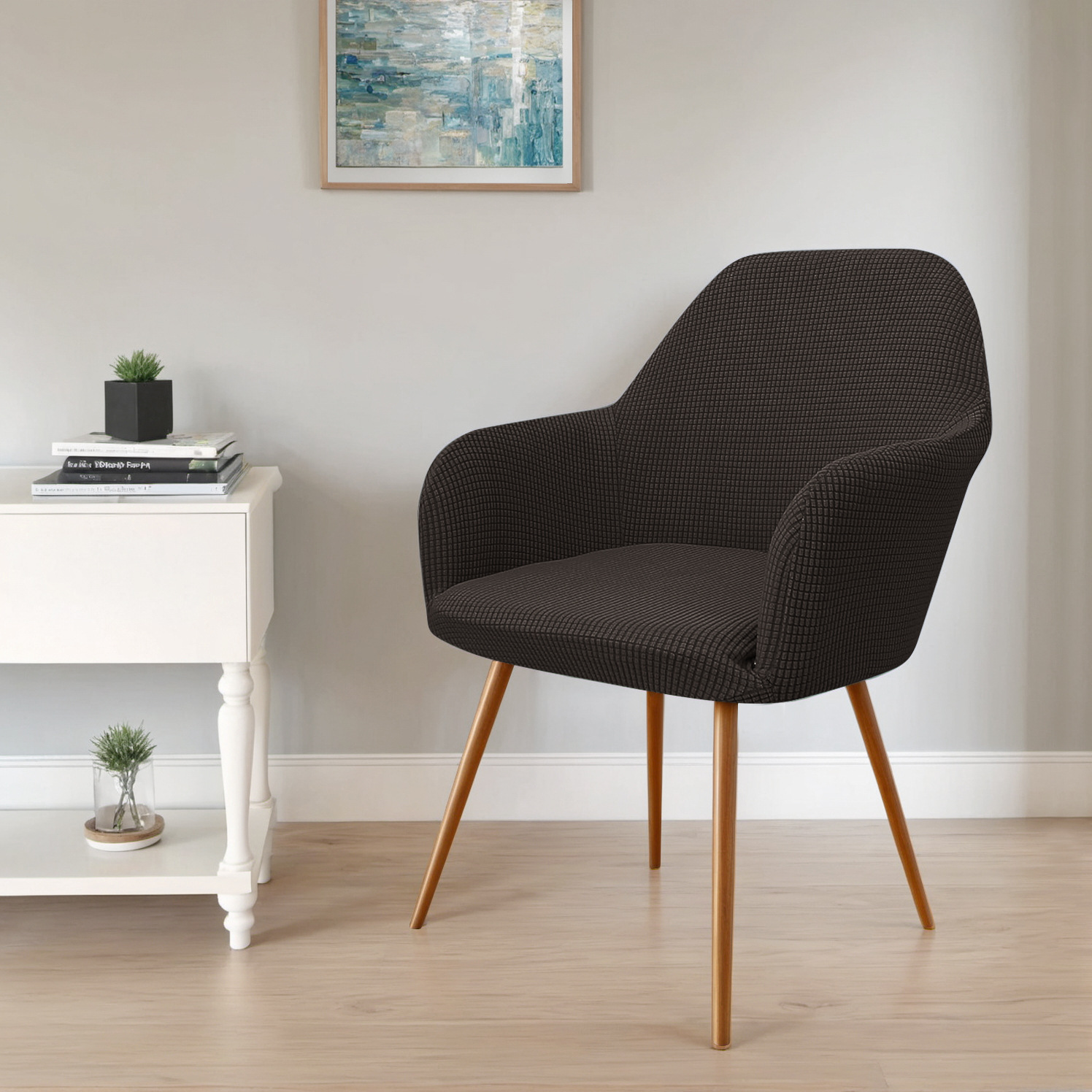 Transfronterizos sólidos elásticos agitando vello nuevo cubierta de silla arqueada polvo resistente al desgaste de alto pasamanos de maíz cubierta de silla de forma especial