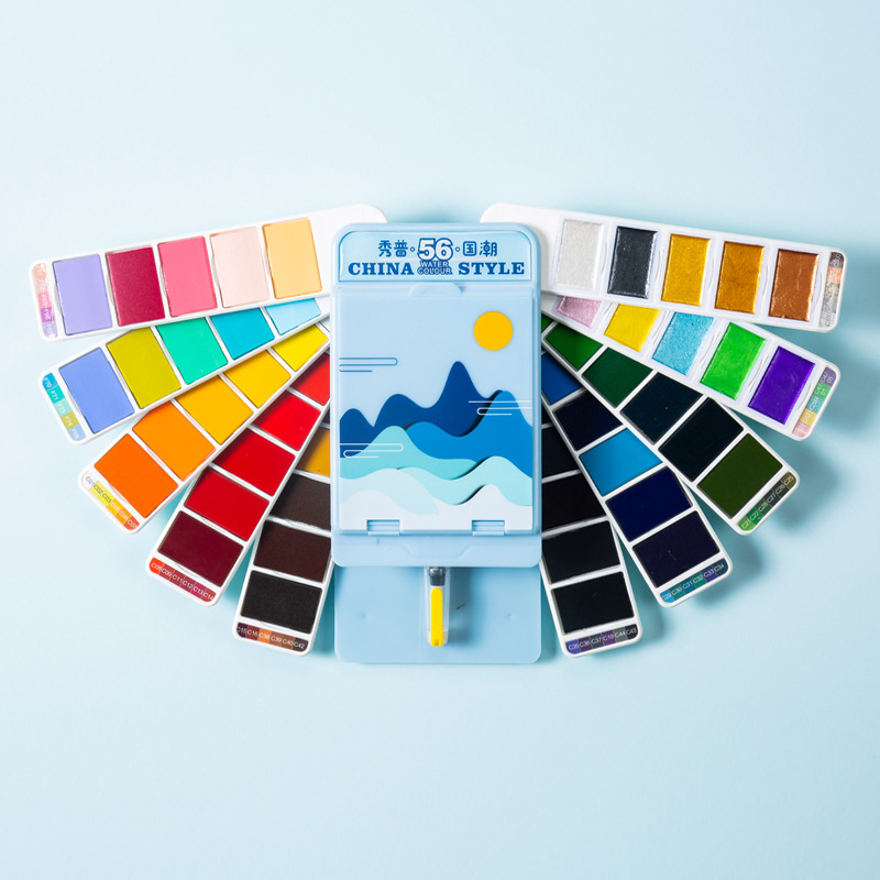 Xiupu moda nacional sólido acuarela pintura acuarela herramienta traje arte profesional nacarado pintura