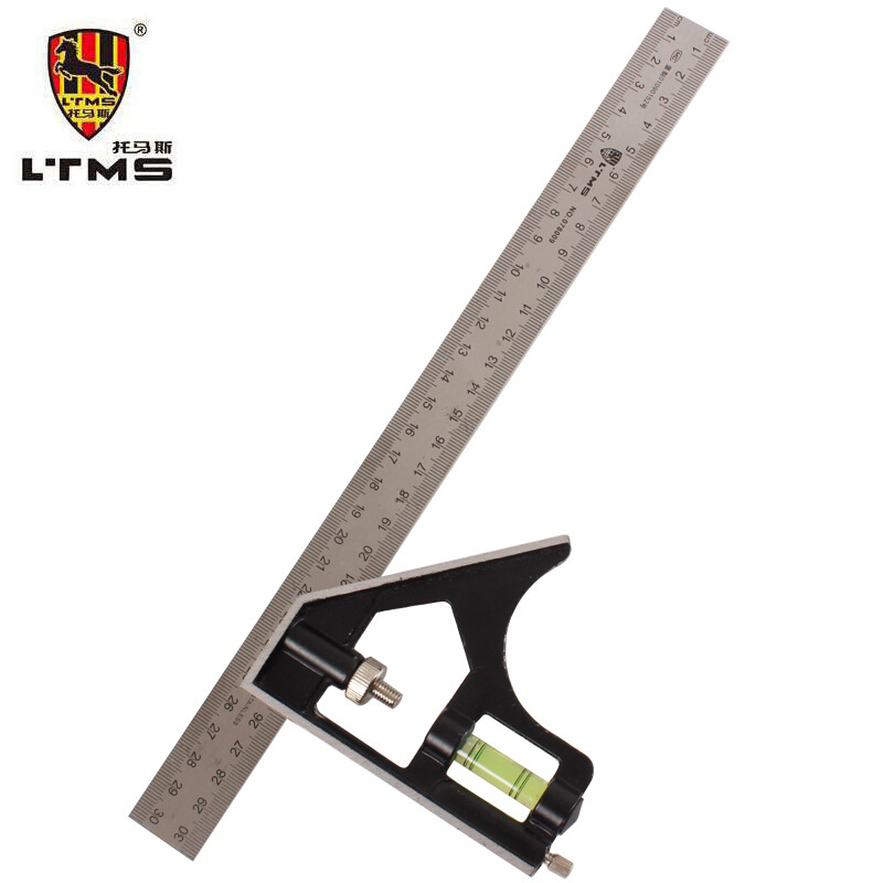 LTMS 托马斯工具 300mm不锈钢多功能组合角尺水平活动直角尺三