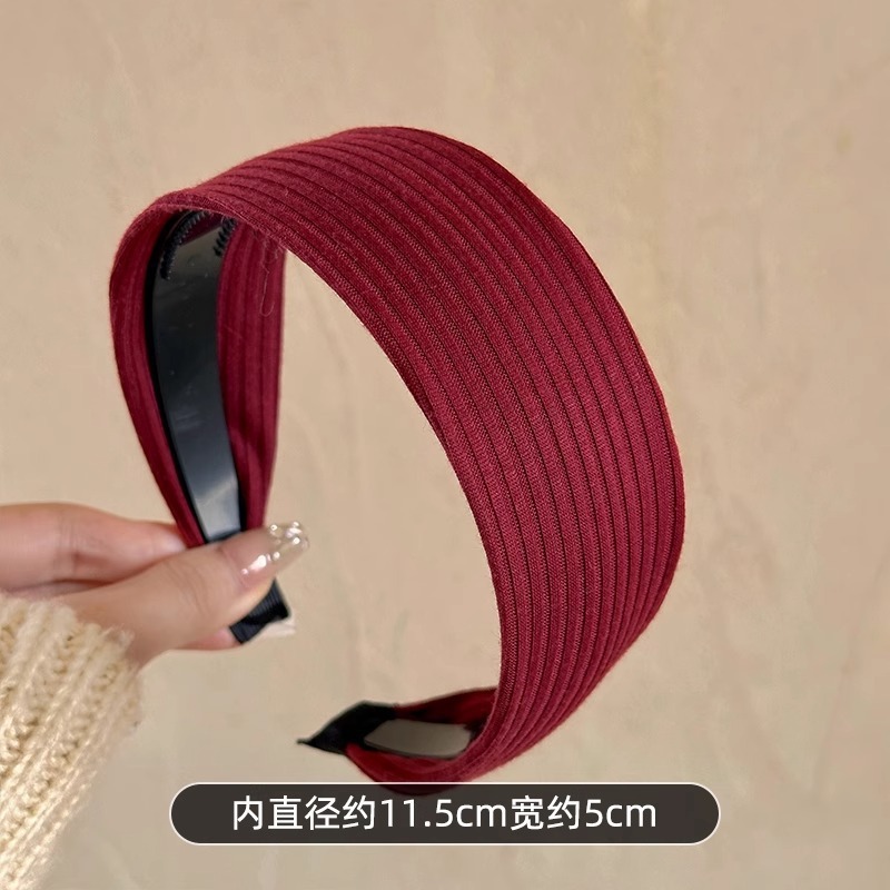 韩版针织发箍刘海发饰压发头箍防滑发卡子宽边黑色百搭洗脸发饰女|undefined