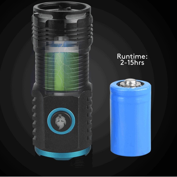 Transfronterizo mini luz de bolsillo brillante viaje nocturno al aire libre recargable 18650 batería de litio 3 ojos pequeña linterna