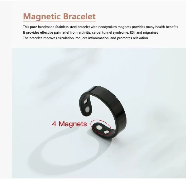 Stainless Steel Decompression Ring Magnetic Two Magnet Ring Opening Adjustable Cross-border New Hot Sale Sleep Aid