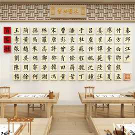 百家姓环创硬笔字书法教室布置背景装饰班级文化培训机构墙面贴纸