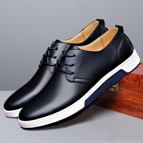 Eurasian men's summer casual shoes, men's British style business leather shoes with holes, men's large size round head men's shoes