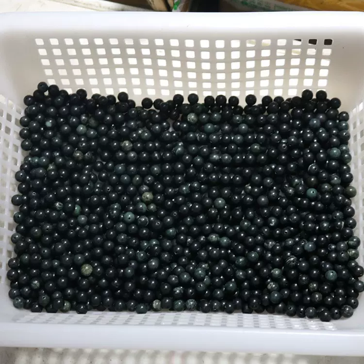 天然活磁药王石功能玉墨绿玉DIY圆珠 黑绿玉珠散珠项链手链配饰