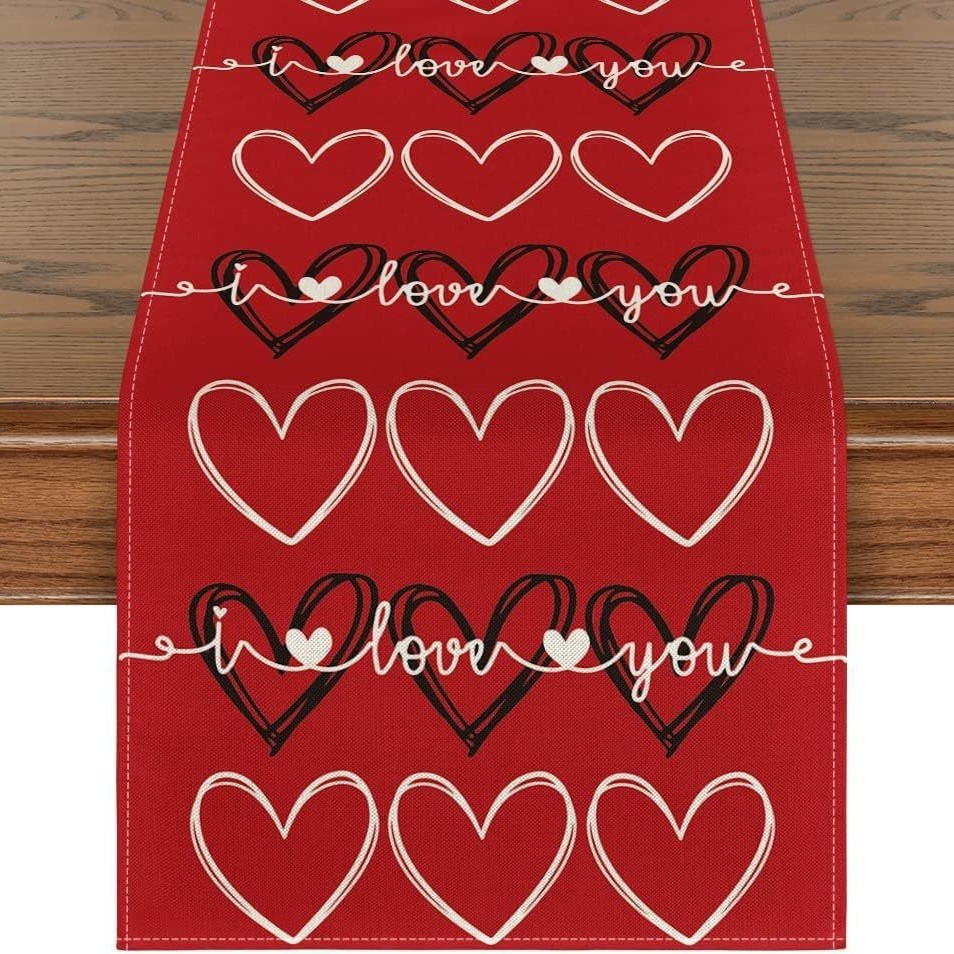 Novedad transfronteriza: Camino de mesa de lino estampado, decoración para sofá, ambiente festivo, estilo nórdico, tira larga.