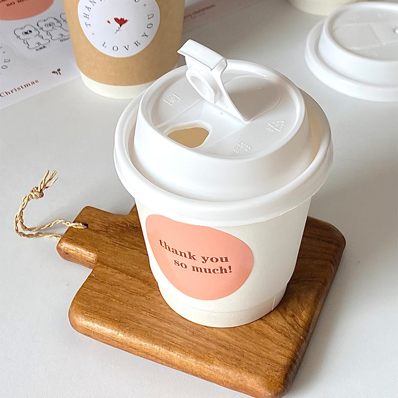 Taza de café desechable en taza de cartón kraft de doble capa con tapa engrosada taza de té de leche caliente para llevar taza de agua de leche de soja