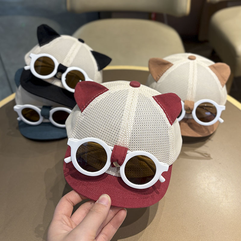 Gafas de sol para bebés, gorras de verano, gorras cortas para bebés, gorras para el sol al aire libre, gorras de béisbol para niños y niñas