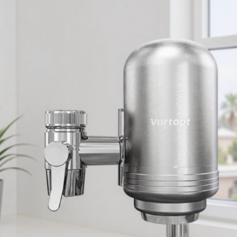 Kitchen Stainless Steel Activated Carbon Faucet Filter Bathroom Pre-Tap Water Kitchen Water Purifier Household