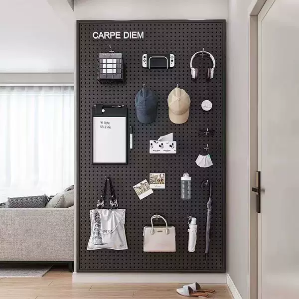 Perforated Board with Frame, Hardware Tool Display Rack, Multi-Hole Hanging Board, Mobile Phone Accessories and Jewelry Rack, Iron Perforated Board