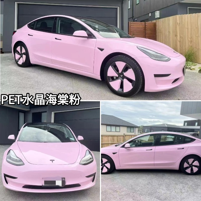 Car Wrap Film for Color Change, Pet Material, Full Car Wrap Film in Glacier Blue and Piano White, Leaves No Residue on the Car Body