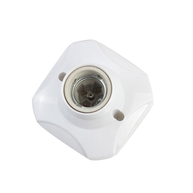 E27 square ceramic flat lamp holder 86 type open screw lamp holder base led spiral lamp holder ceramic lamp holder