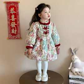 拜年服女童冬季2025新款女宝宝周岁礼服新中式过年服儿童冬装汉服