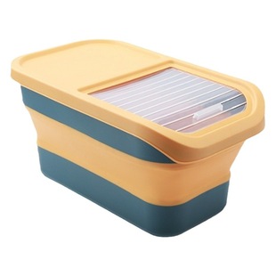 Factory Household Rice Bucket Moisture-proof Insect-proof Kitchen Supplies Storage Pet Ration Bucket Folding Rice Box Folding Rice Bucket