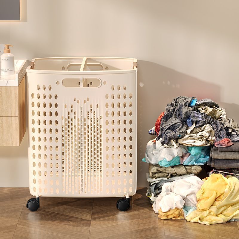 Cesta de ropa sucia doméstica plegable cesto de ropa sucia de baño de gran capacidad con rueda de transporte simple cesto de almacenamiento de ropa sucia