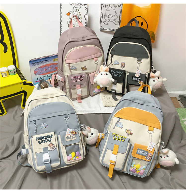 Schoolbag female Korean backpack student schoolbag large capacity hit ...