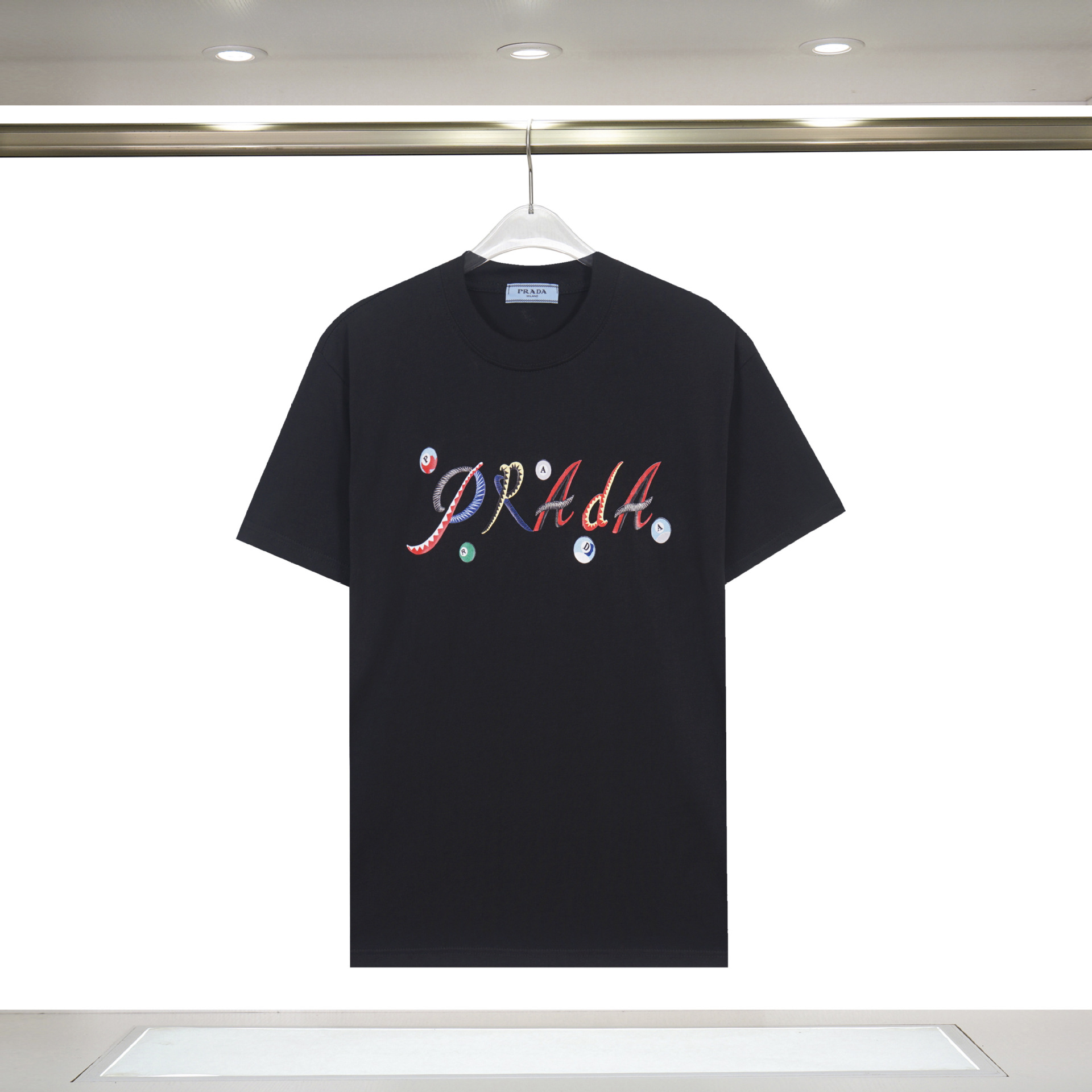 Amiri Cross-Border New AMIRI Letter Logo Hot Drilling Craft para hombres y mujeres camisetas de manga corta sueltas