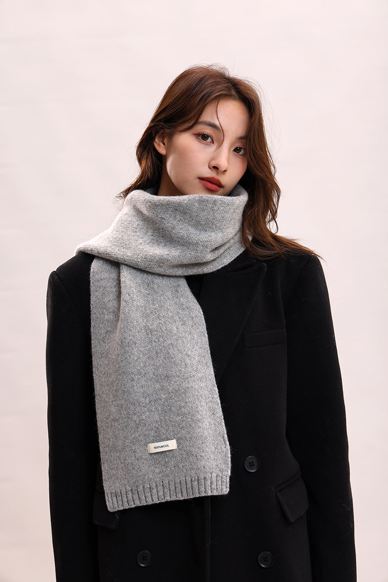 Sciarpa in lana lavorata a maglia 100% cashmere, collo spesso per donna e uomo, calda coppia genitore-figlio stile autunno/inverno, alla moda e_voghion.com