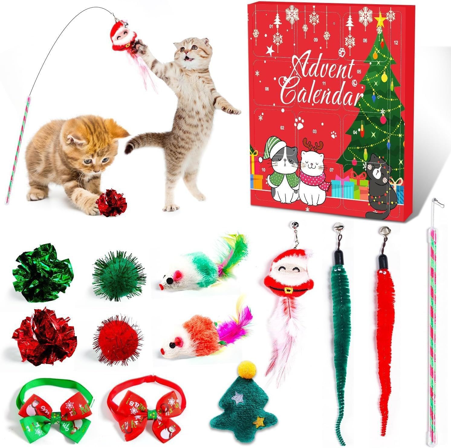 thumbnail image 1 of Calendario de Adviento de Navidad Caja sorpresa para juguetes navideños para mascotas Caja sorpresa para juguetes navideños para perros Caja sorpresa para juguetes navideños para gatos, 1 of 5