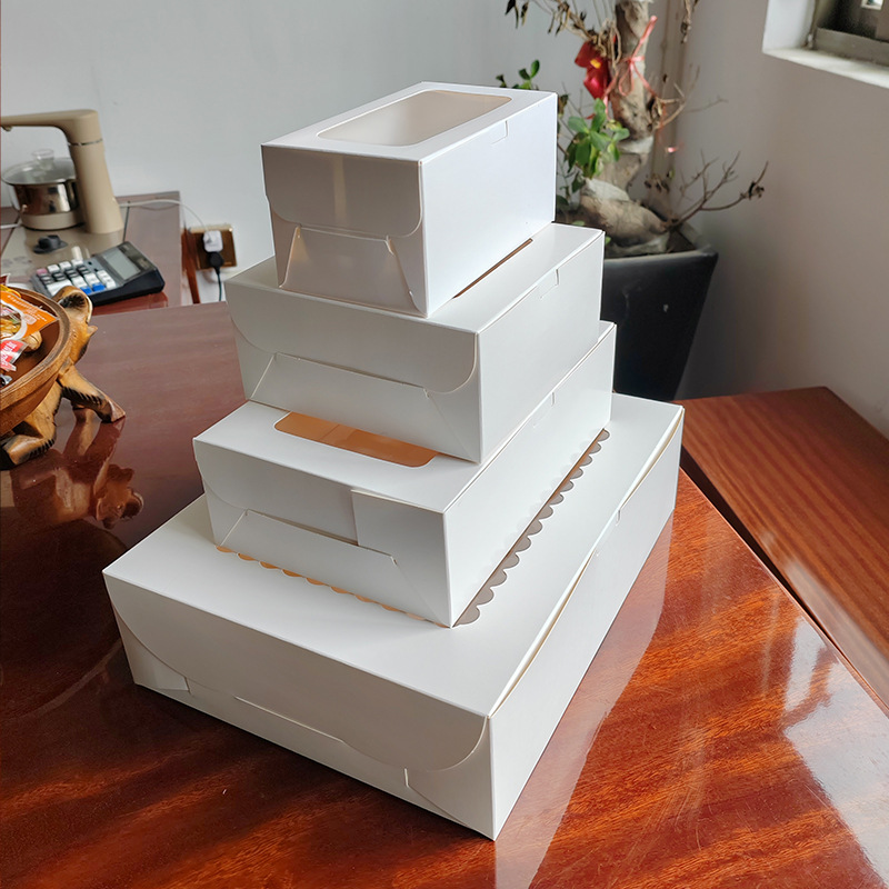 Taza de papel transparente pastel muffin Caja 2 tabletas 4 tabletas 6 tabletas 12 tabletas forro ventana horneado postre occidental tarta de huevo caja de embalaje